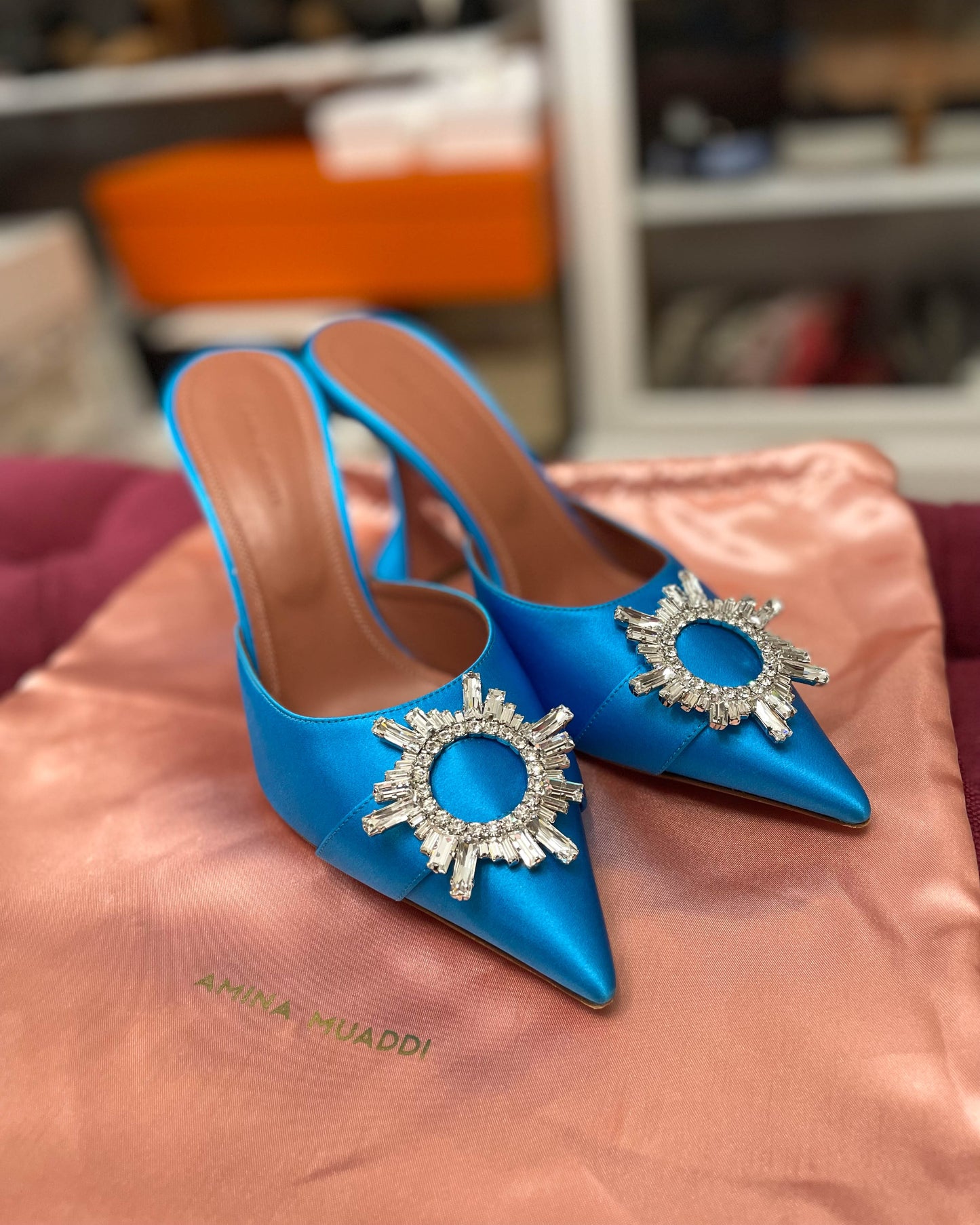 Amina Muaddi Begum Mules - Size 39.5