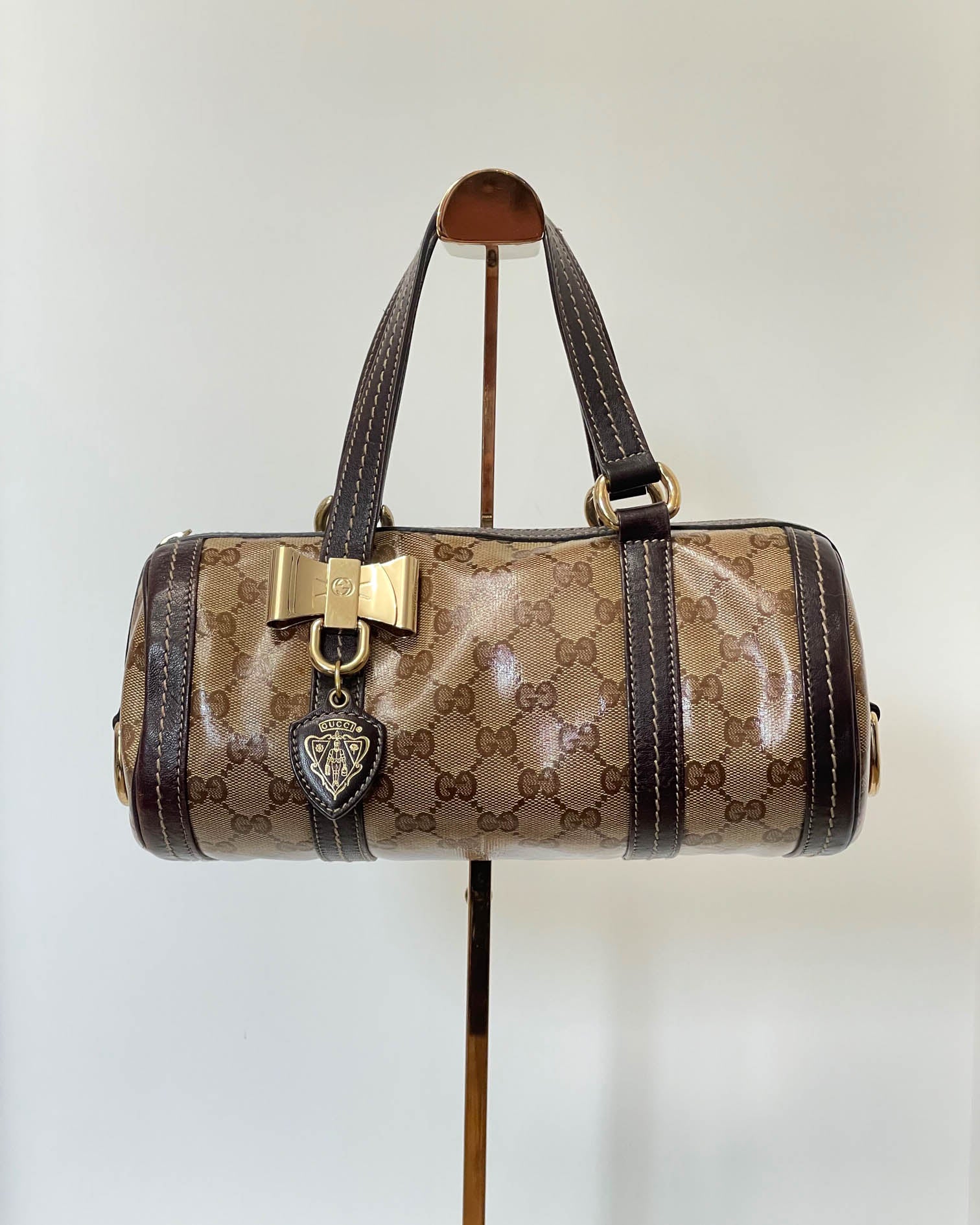 Gucci GG Crystal Canvas Small Duchessa Boston Bag