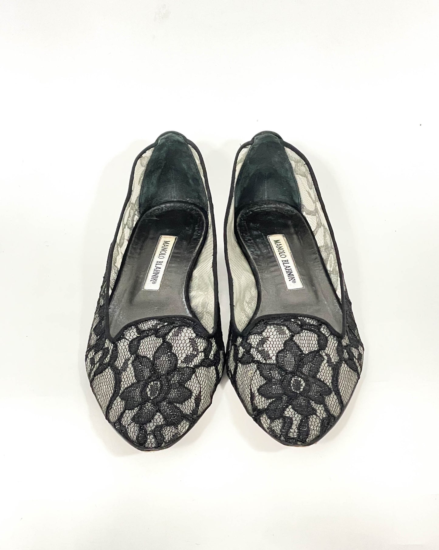 Manolo Blahnik Lace Flats - Size 38.5