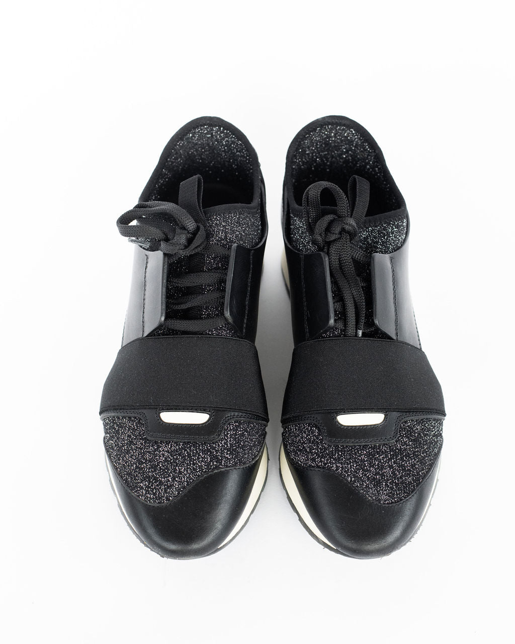 Balenciaga Black Glitter Race Runners - Size 39