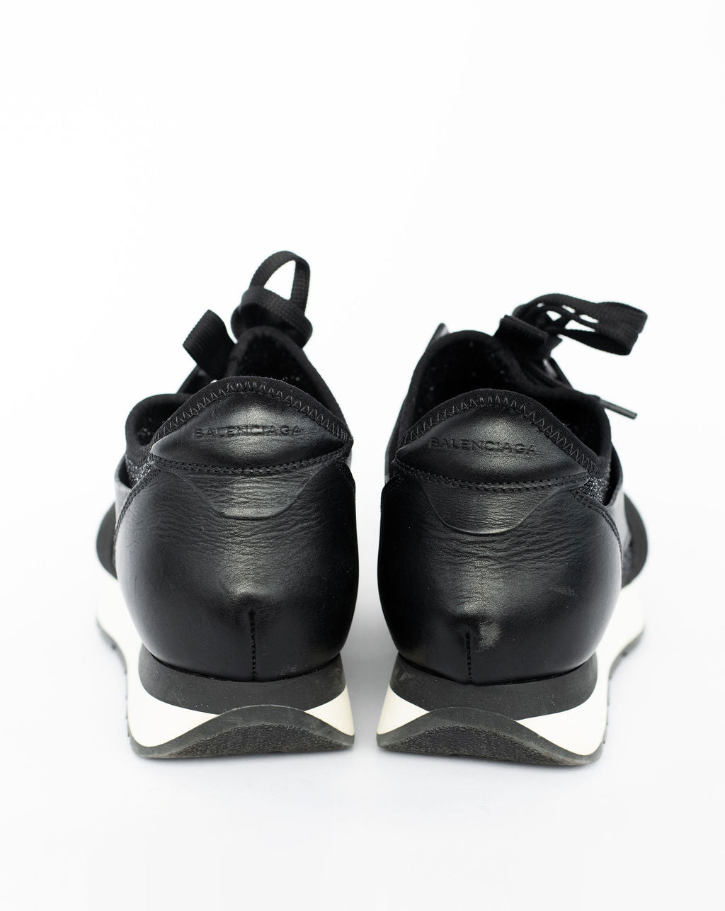 Balenciaga Black Glitter Race Runners - Size 39