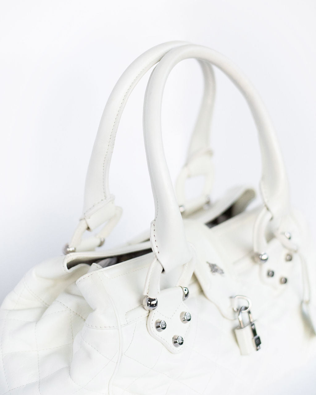 Burberry Quilted White Purse