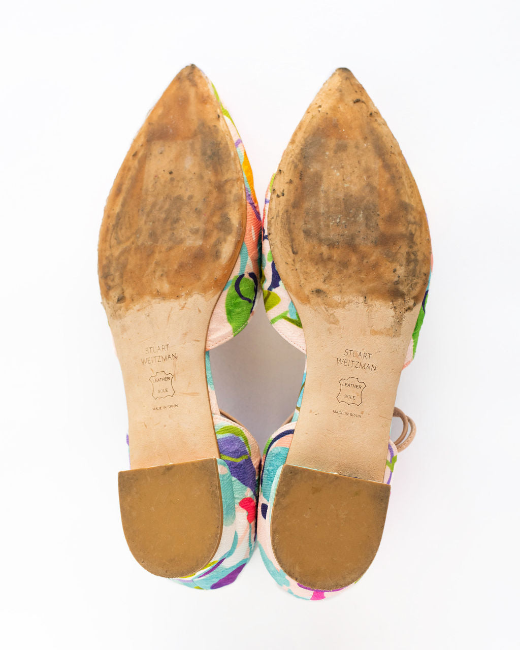 Stuart Weitzman Gilligan Watercolour Silk Flats - Size 8.5