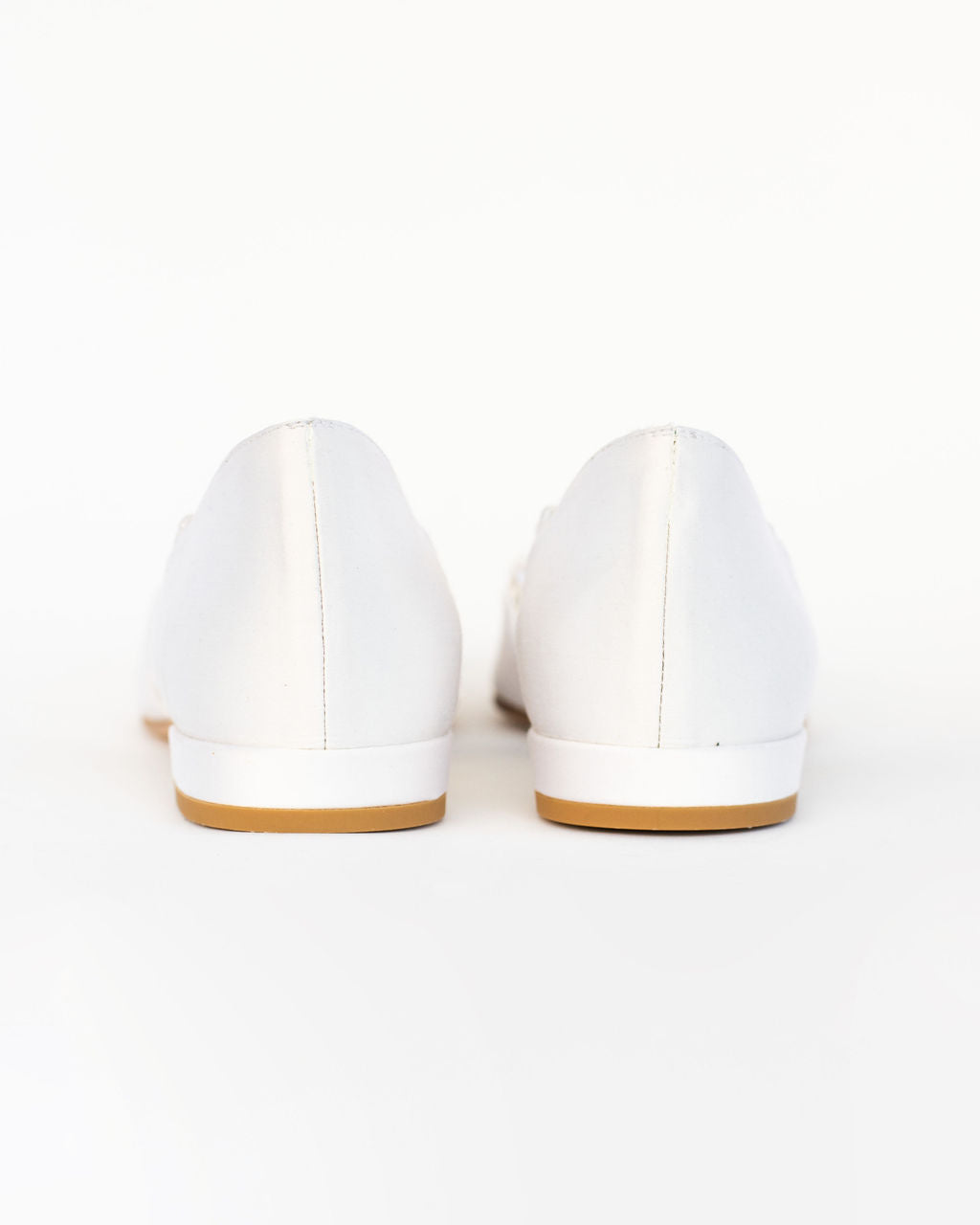 Stuart Weitzman Gilligan White Satin Flats - Size 8