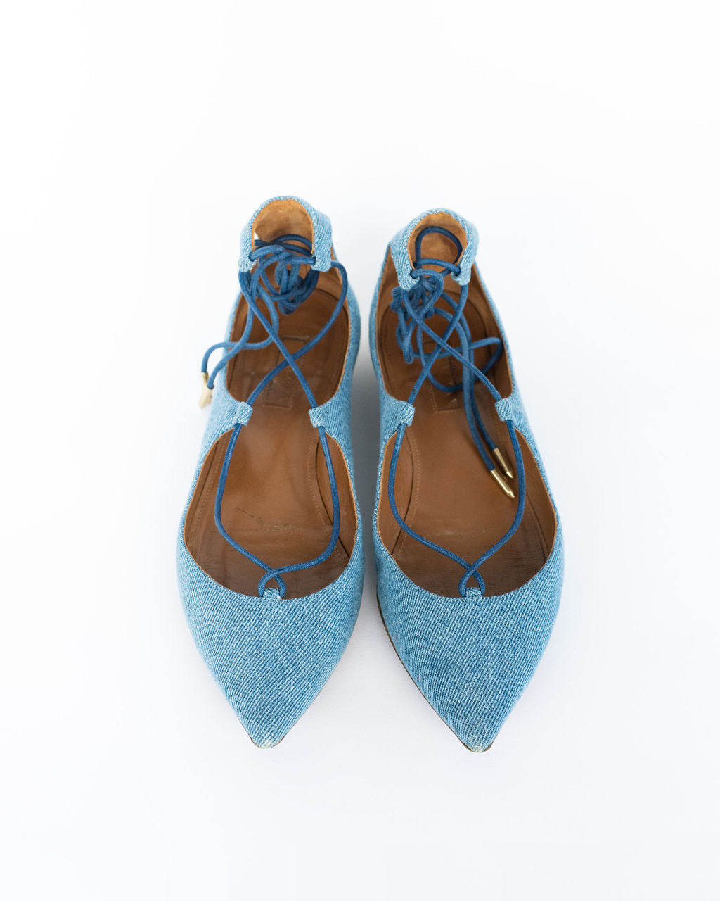 Aquazzura Lace-up Christy Flats - Size 36.5