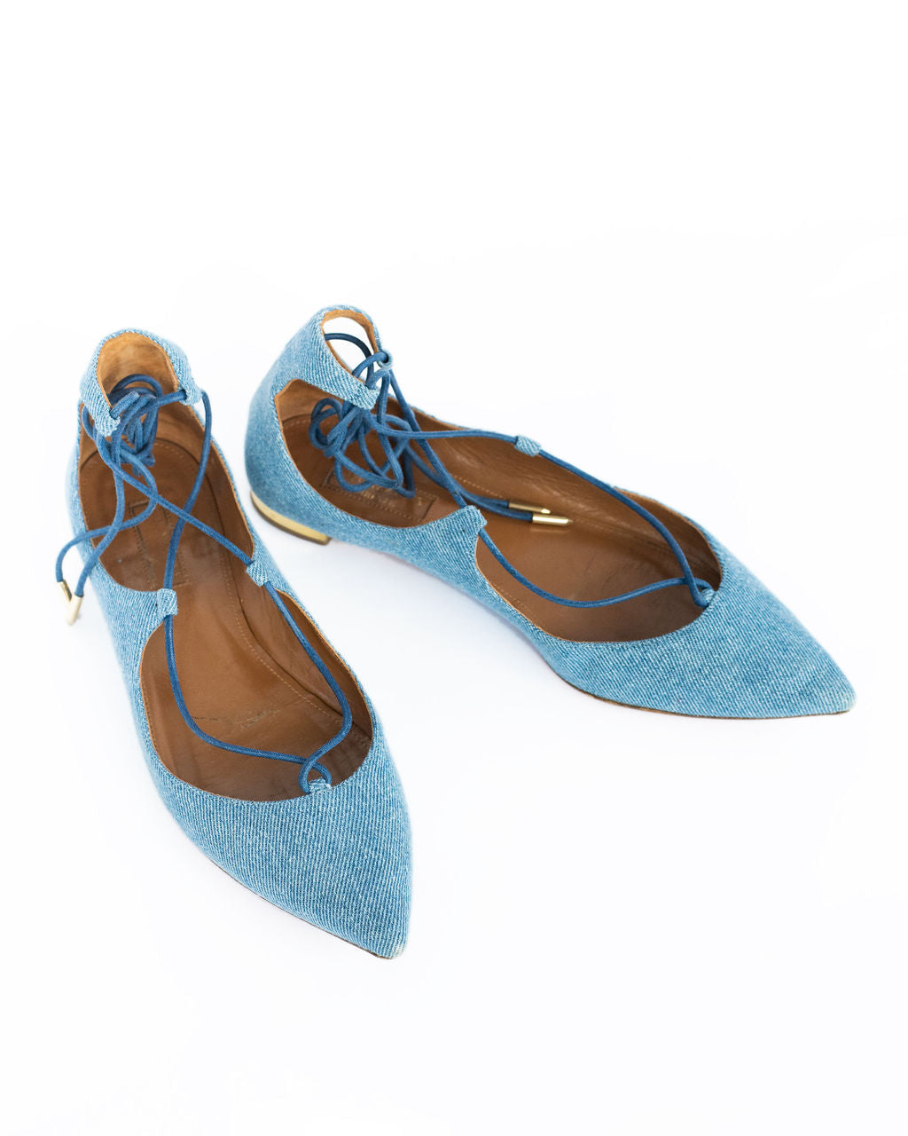Aquazzura Lace-up Christy Flats - Size 36.5