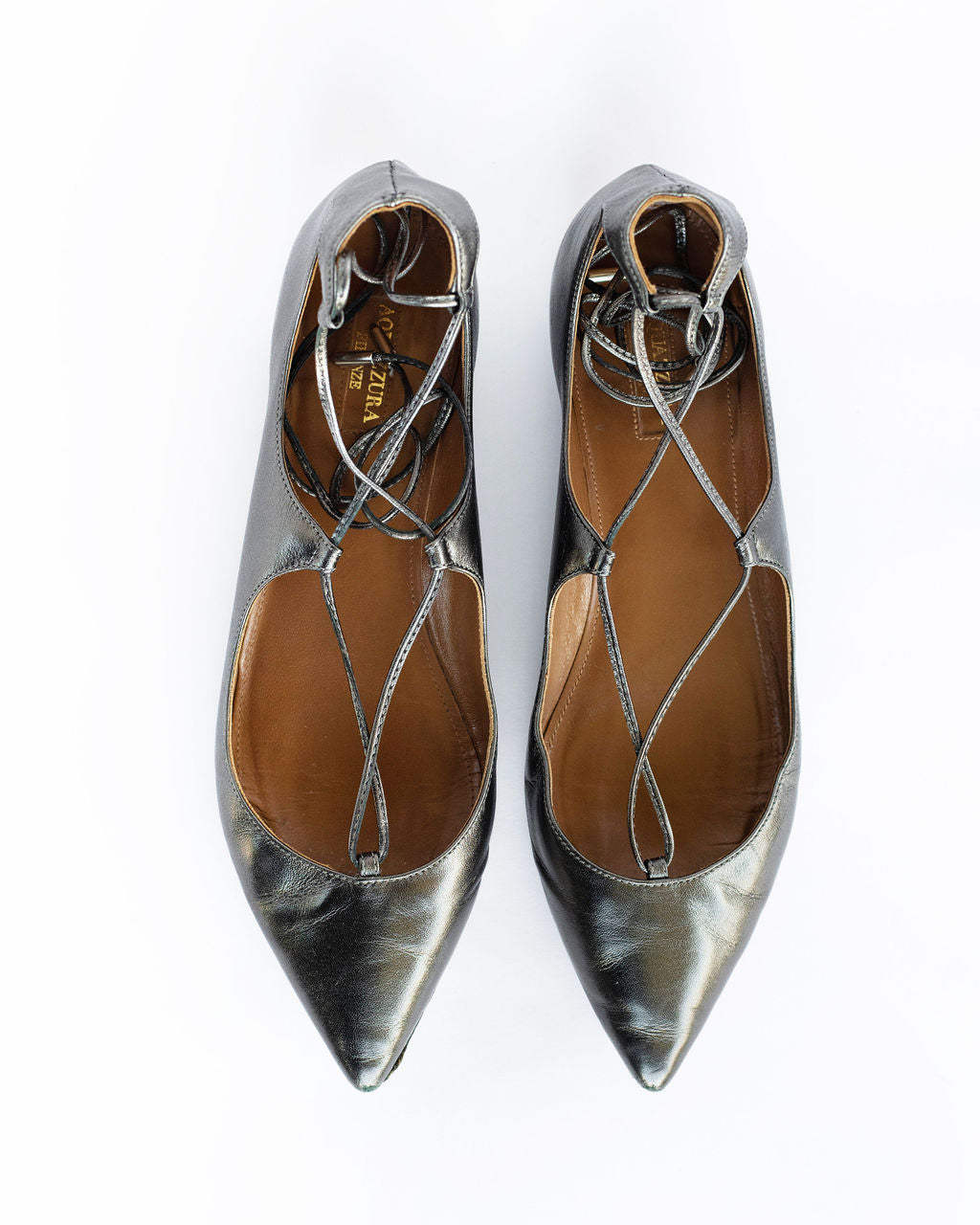 Aquazzura Christy Lace-up Flats - Size 39
