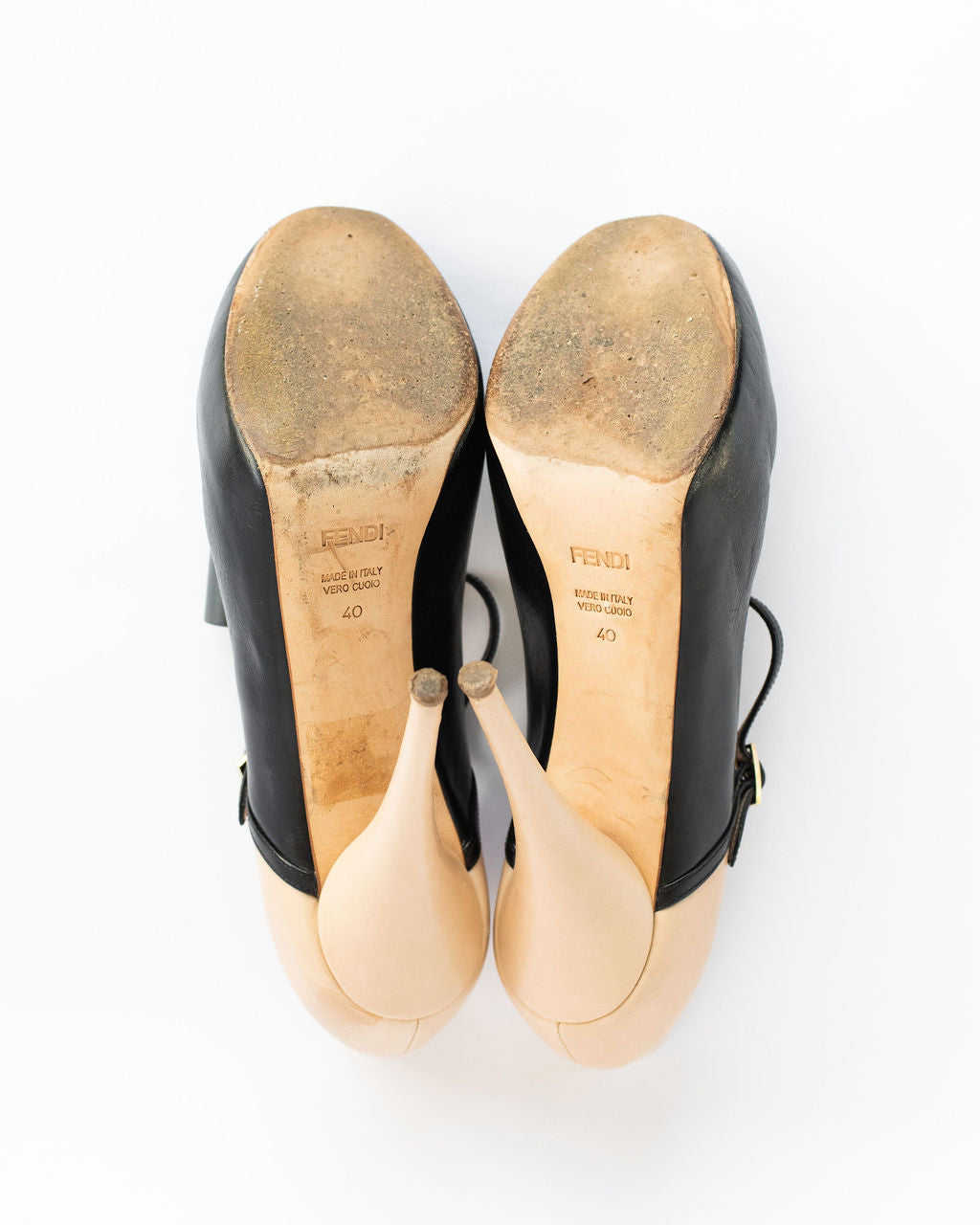 Fendi Leather Open Toe Pumps - Size 40