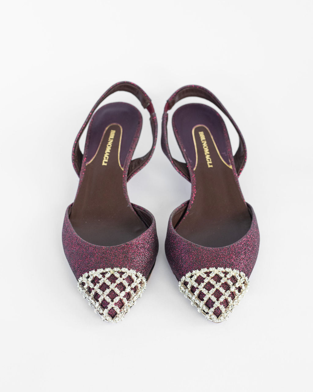 Bruno Magli Purple Slingbacks with Crystals - Size 39