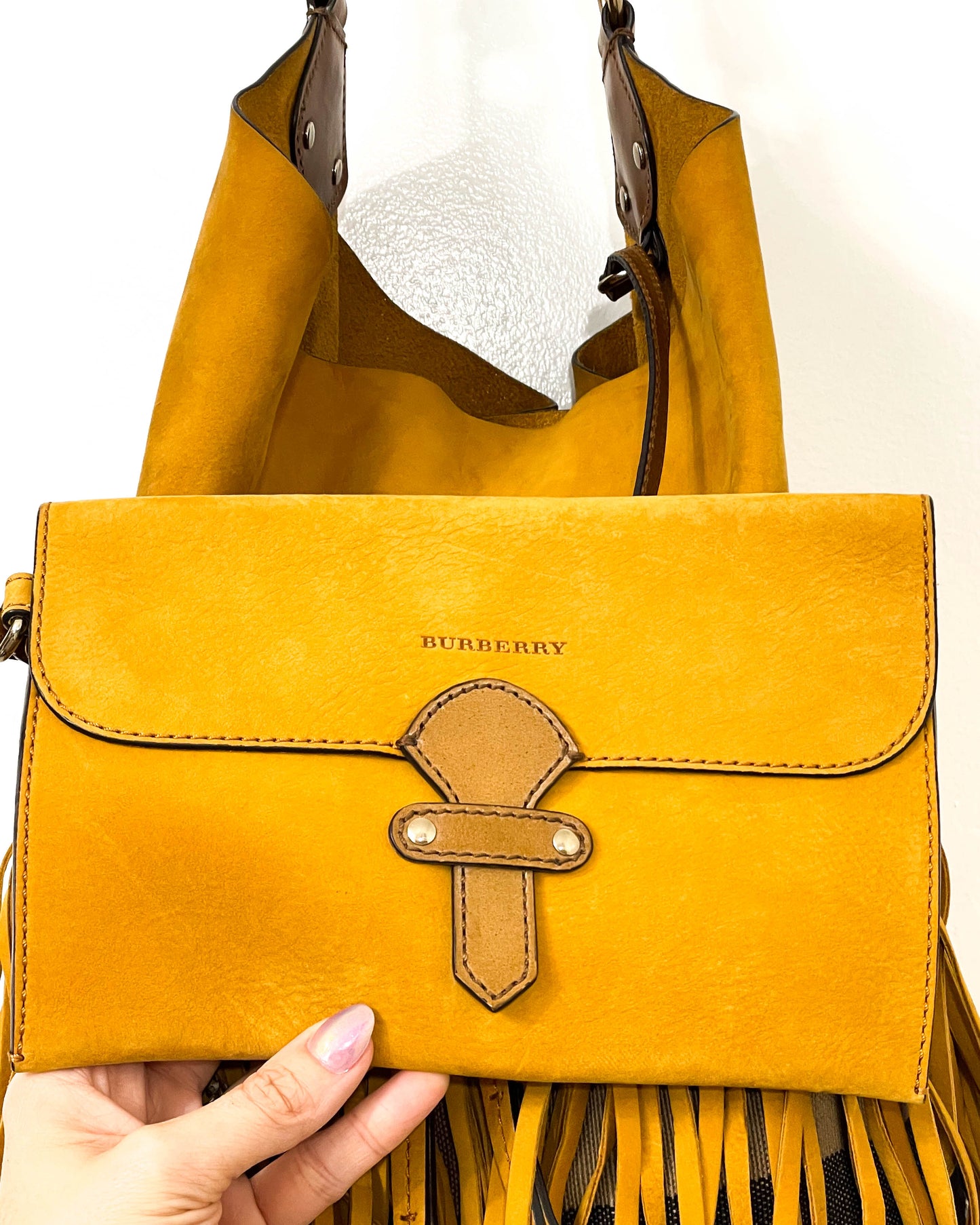 Burberry Susanna Fringe Bag with Pouch
