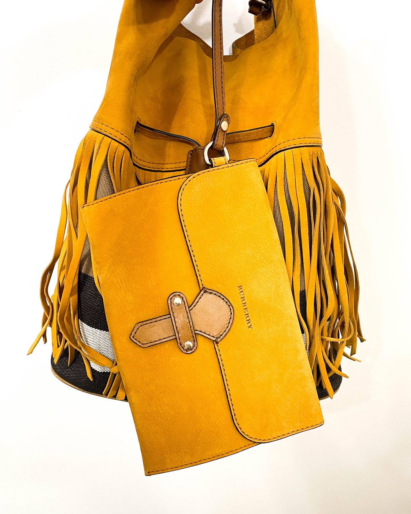 Burberry Susanna Fringe Bag with Pouch