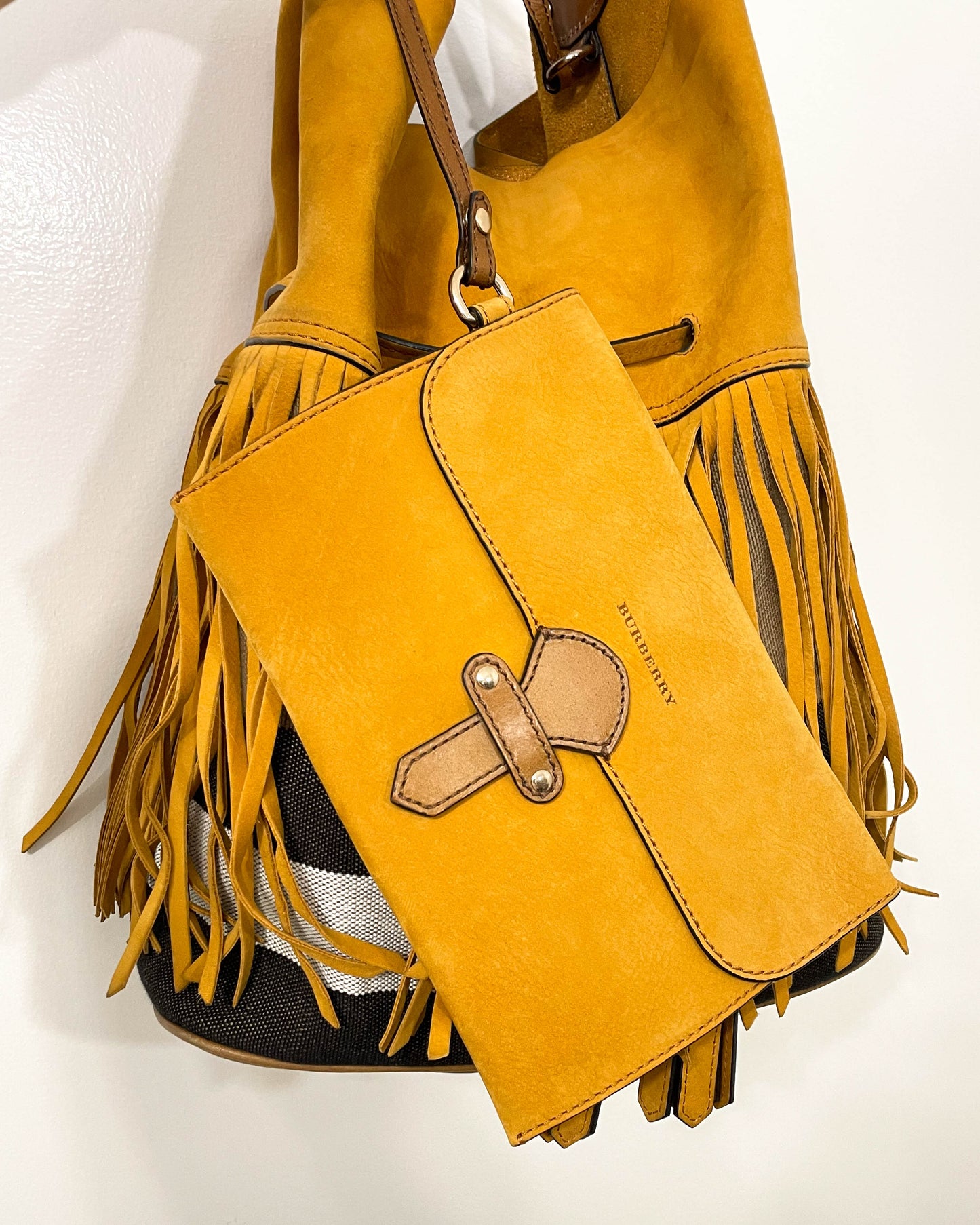 Burberry Susanna Fringe Bag with Pouch