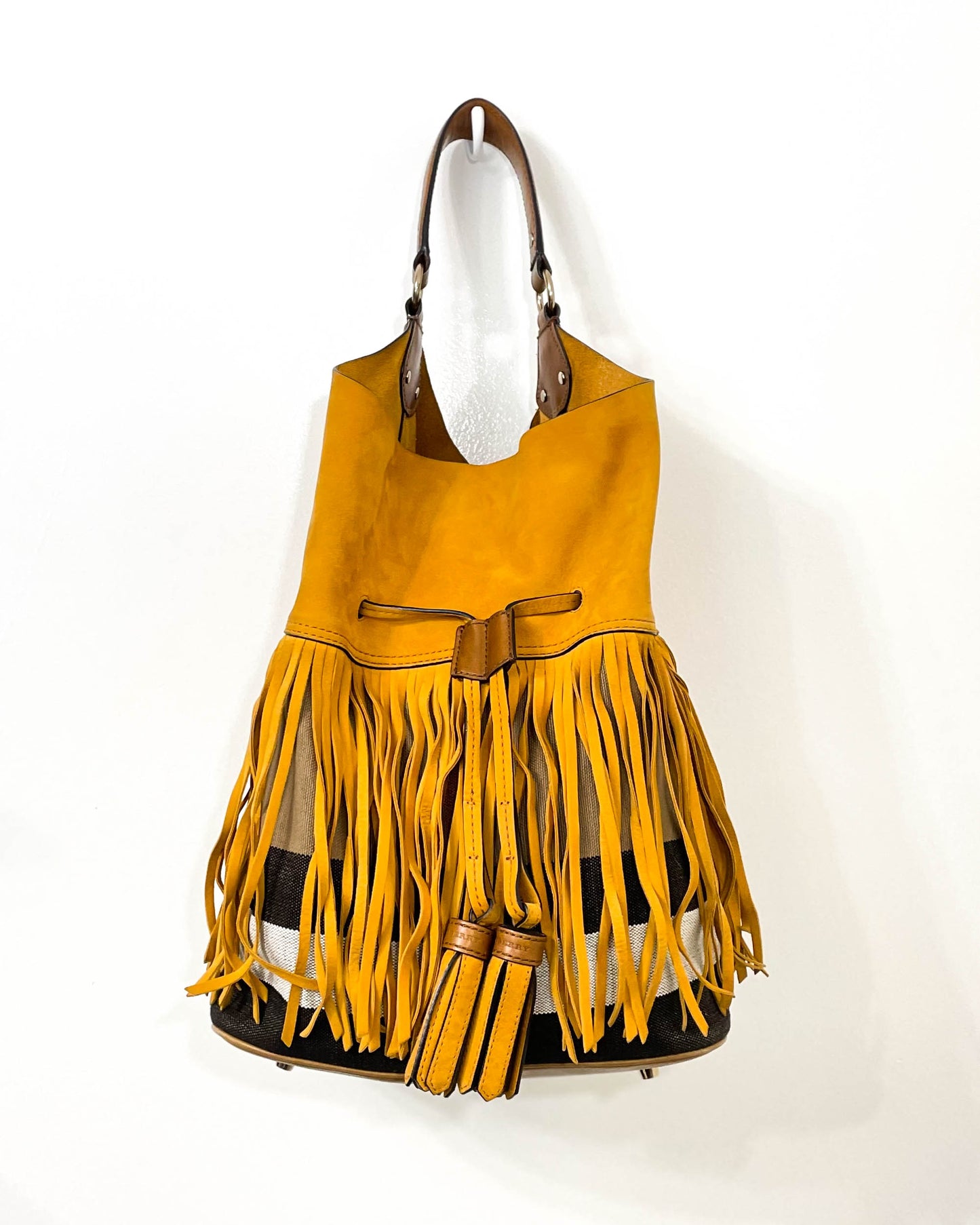 Burberry Susanna Fringe Bag with Pouch