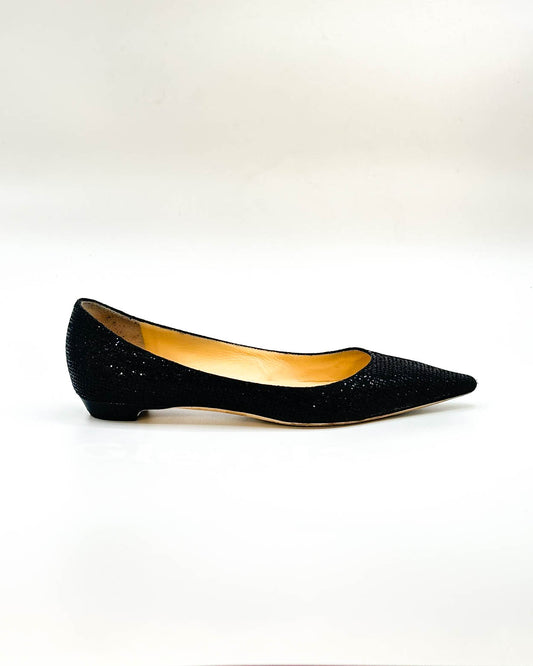 Jimmy Choo Sparkly Romy Flats - Size 38