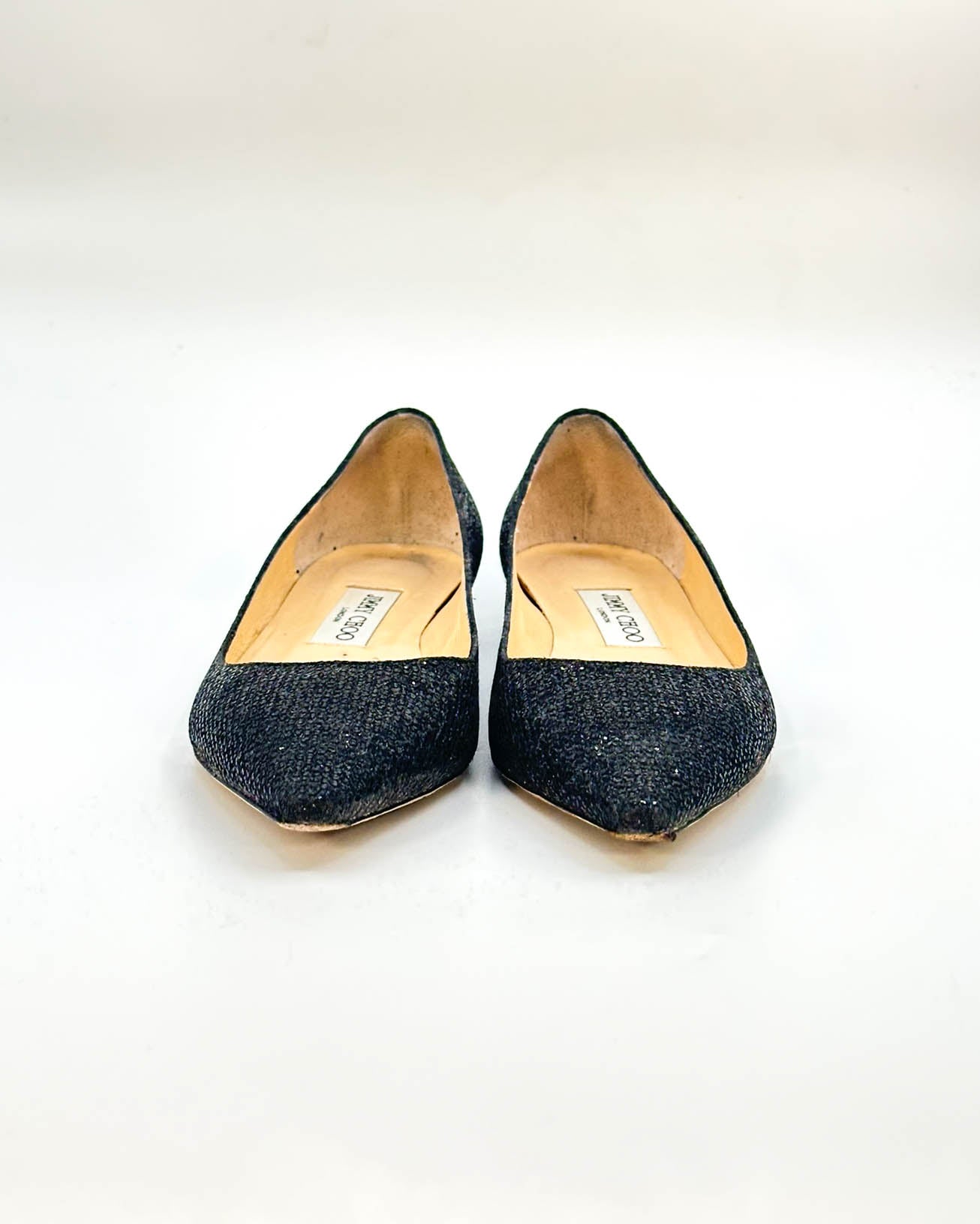 Jimmy Choo Sparkly Romy Flats - Size 38