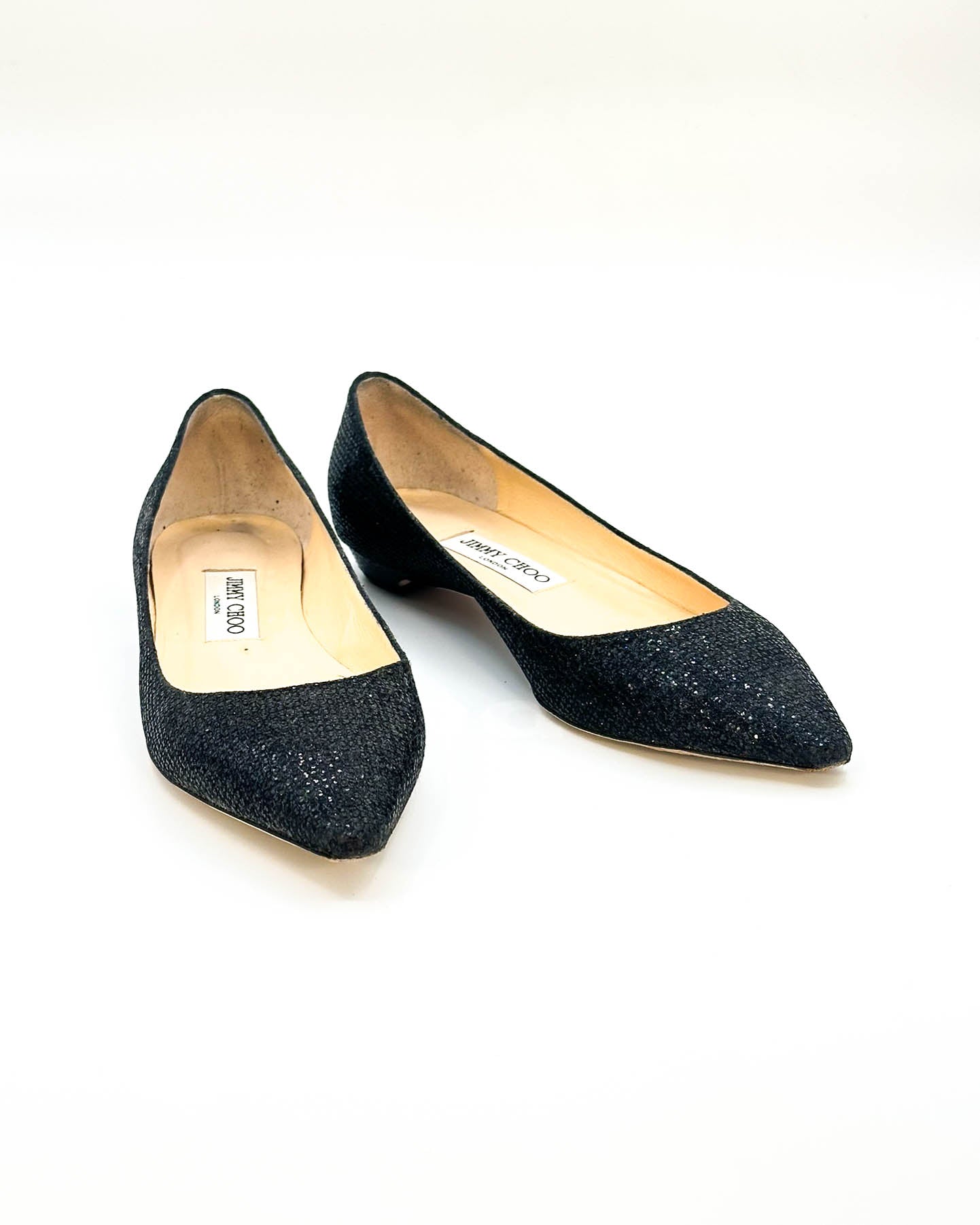 Jimmy Choo Sparkly Romy Flats - Size 38