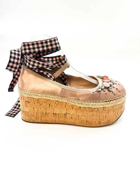 Miu Miu Platform Espadrilles - Size 37.5