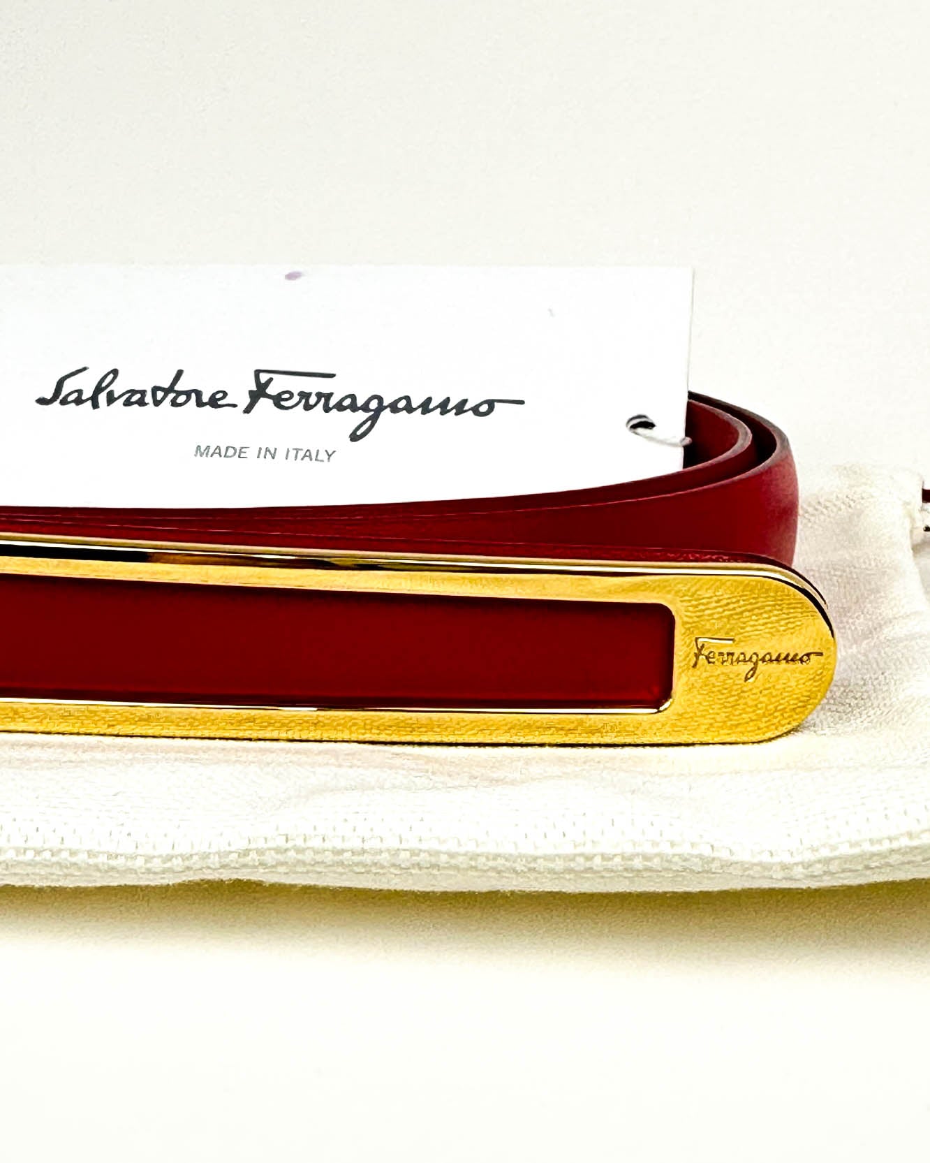 Salvatore Ferragamo Skinny Belt- Size 38-40