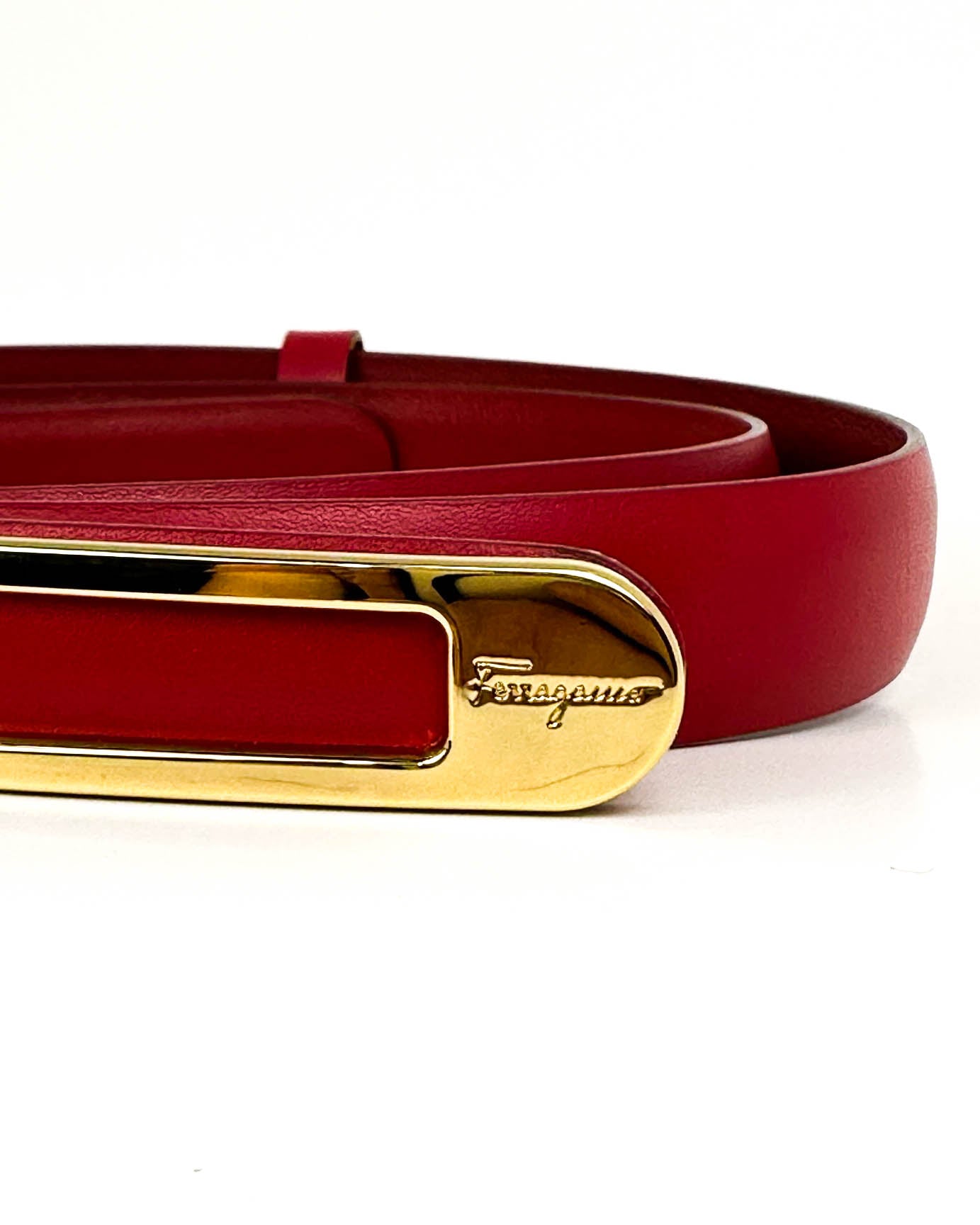 Salvatore Ferragamo Skinny Belt- Size 38-40