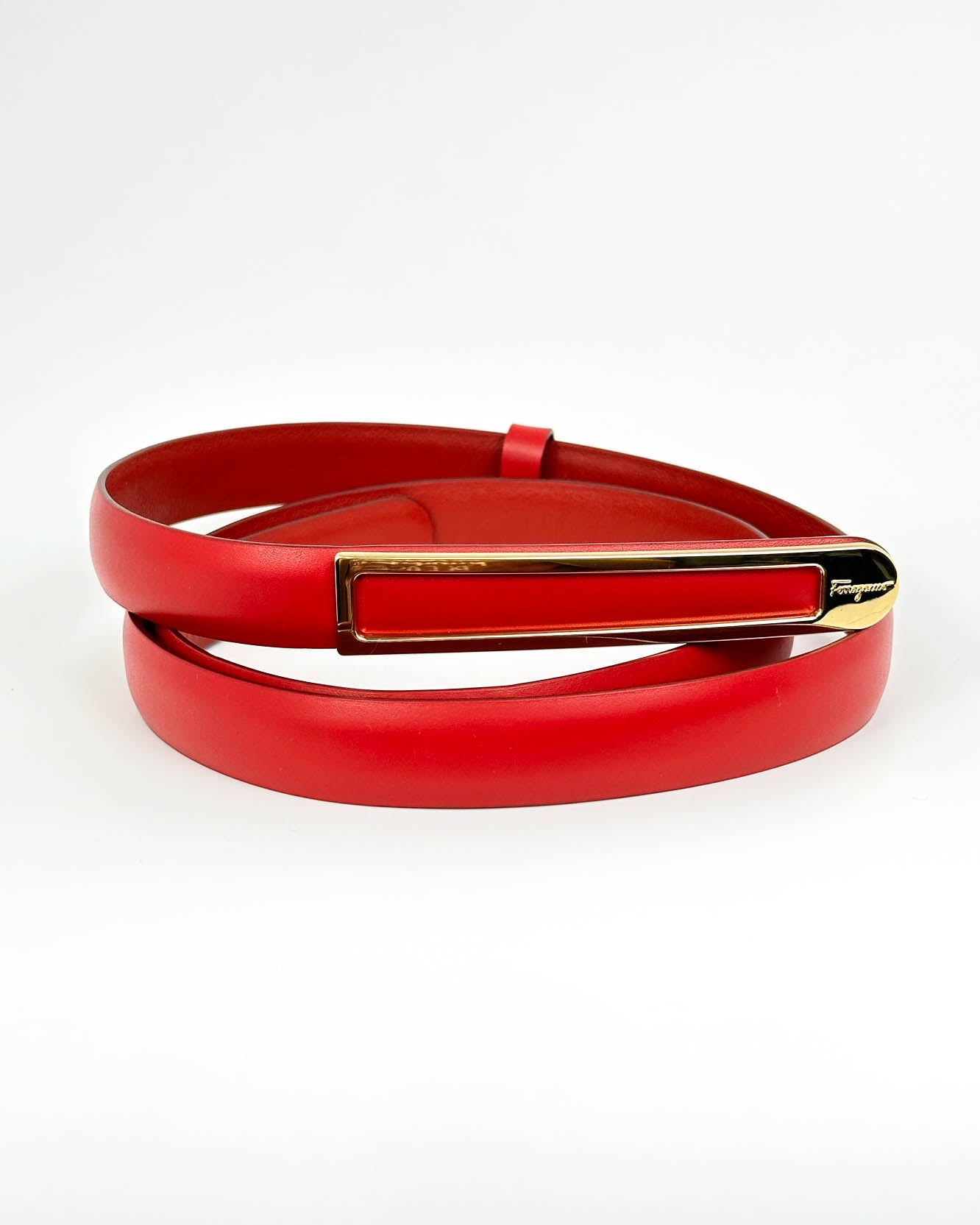 Salvatore Ferragamo Skinny Belt- Size 38-40