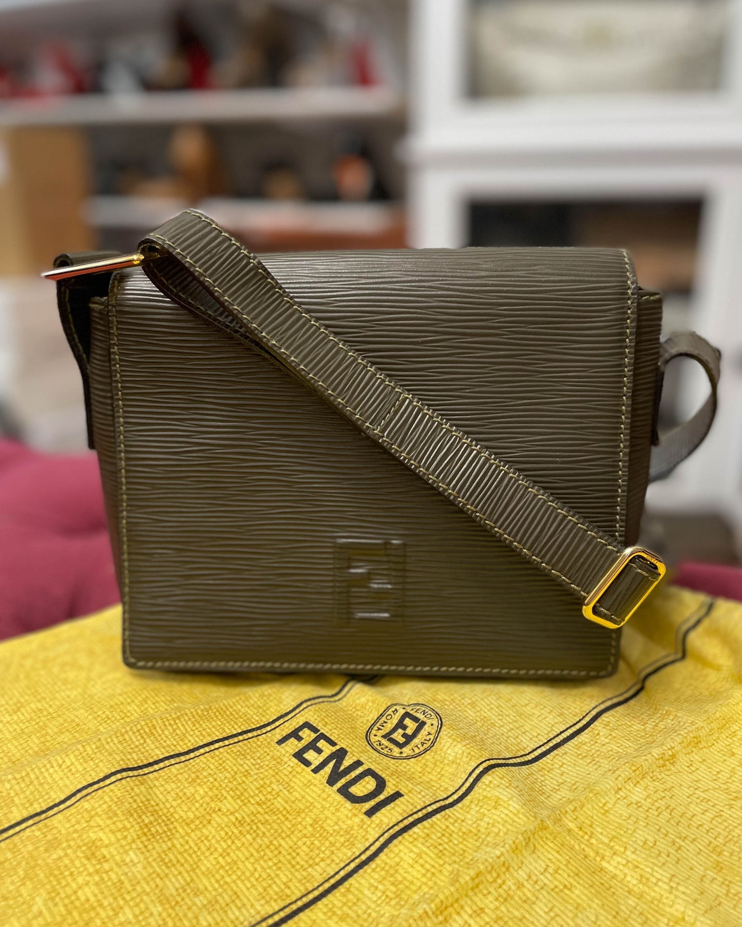 Fendi Epi Leather Crossbody Baguette