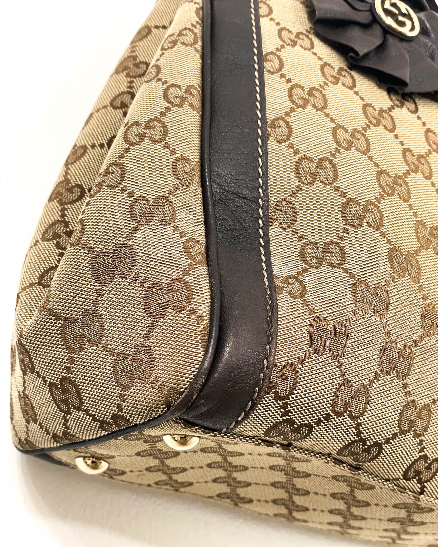 Gucci Canvas and Leather Trophy Tote Bag