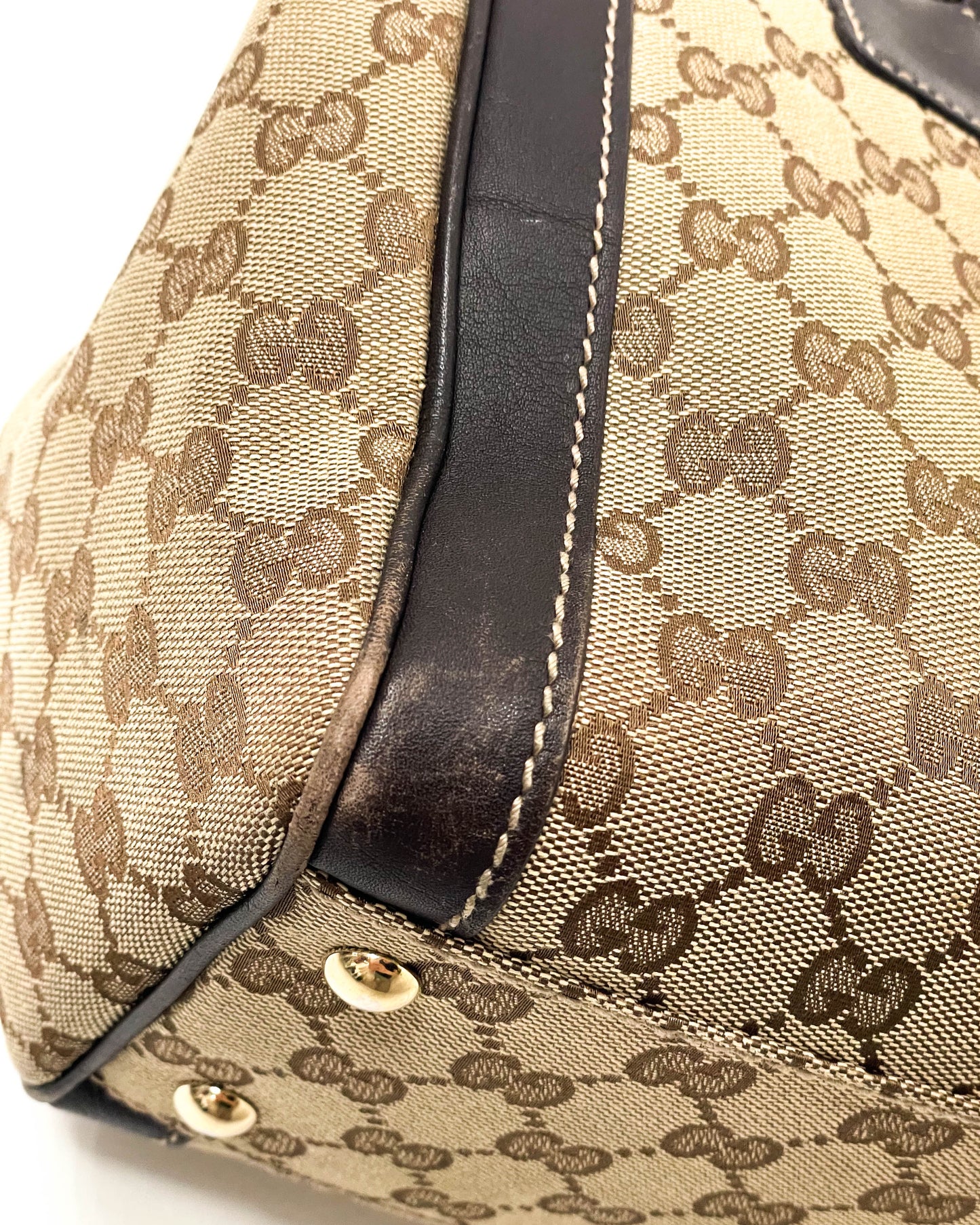 Gucci Canvas and Leather Trophy Tote Bag