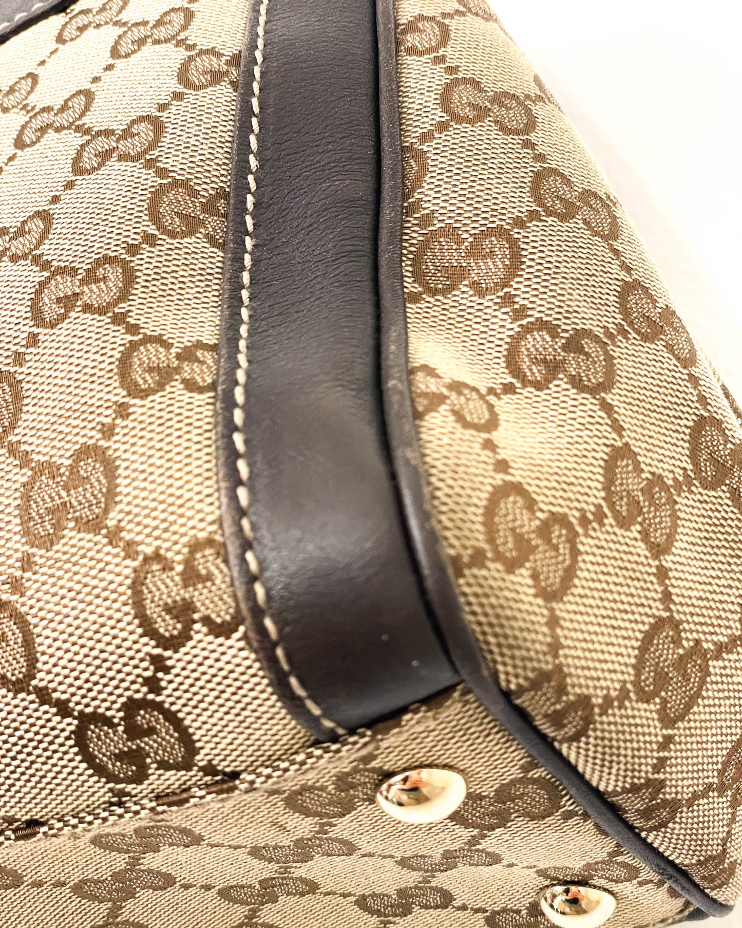 Gucci Canvas and Leather Trophy Tote Bag