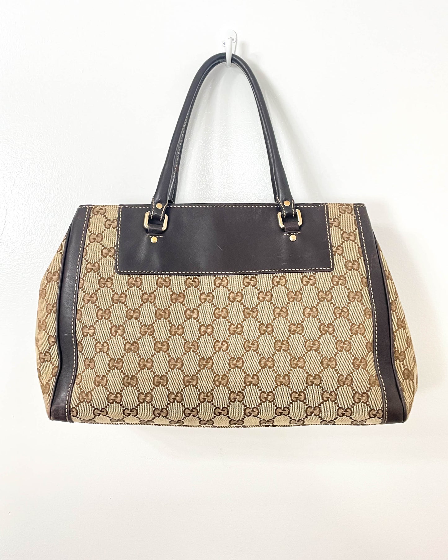 Gucci Canvas and Leather Trophy Tote Bag