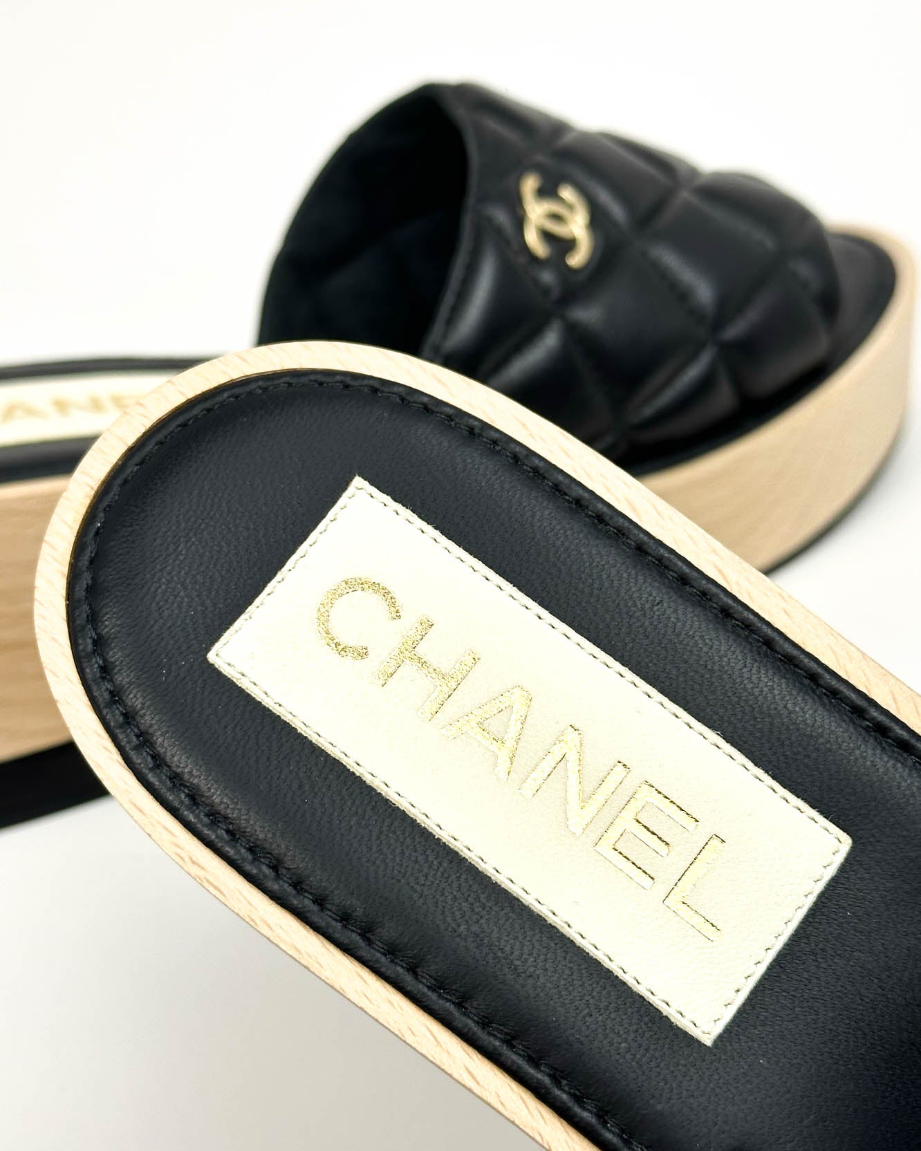 Chanel Quilted Slides- Size 39