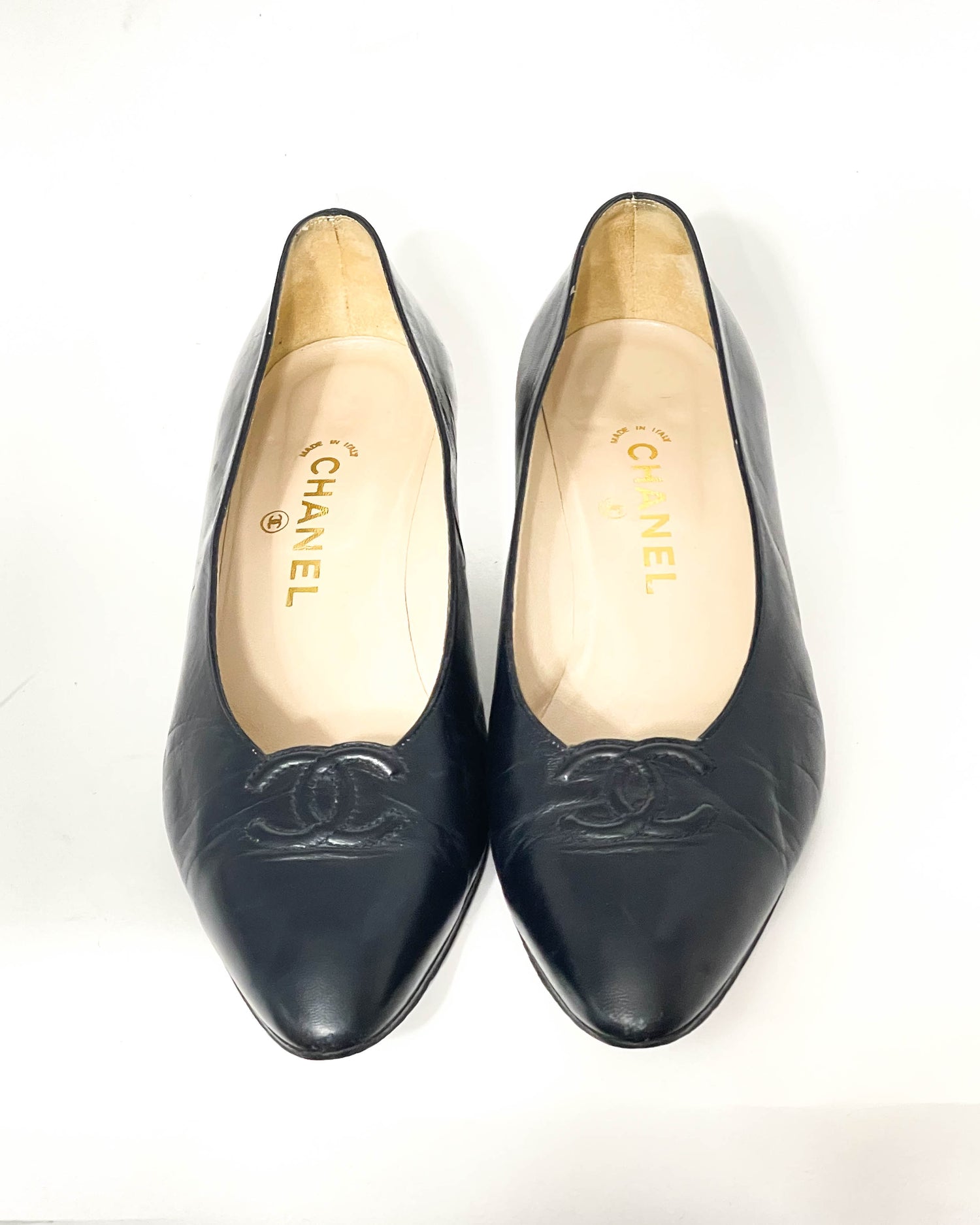 vintage chanel black dress shoes
