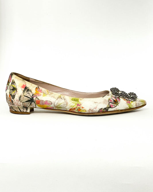 Manolo Blahnik Hangisi Flats- Size 40