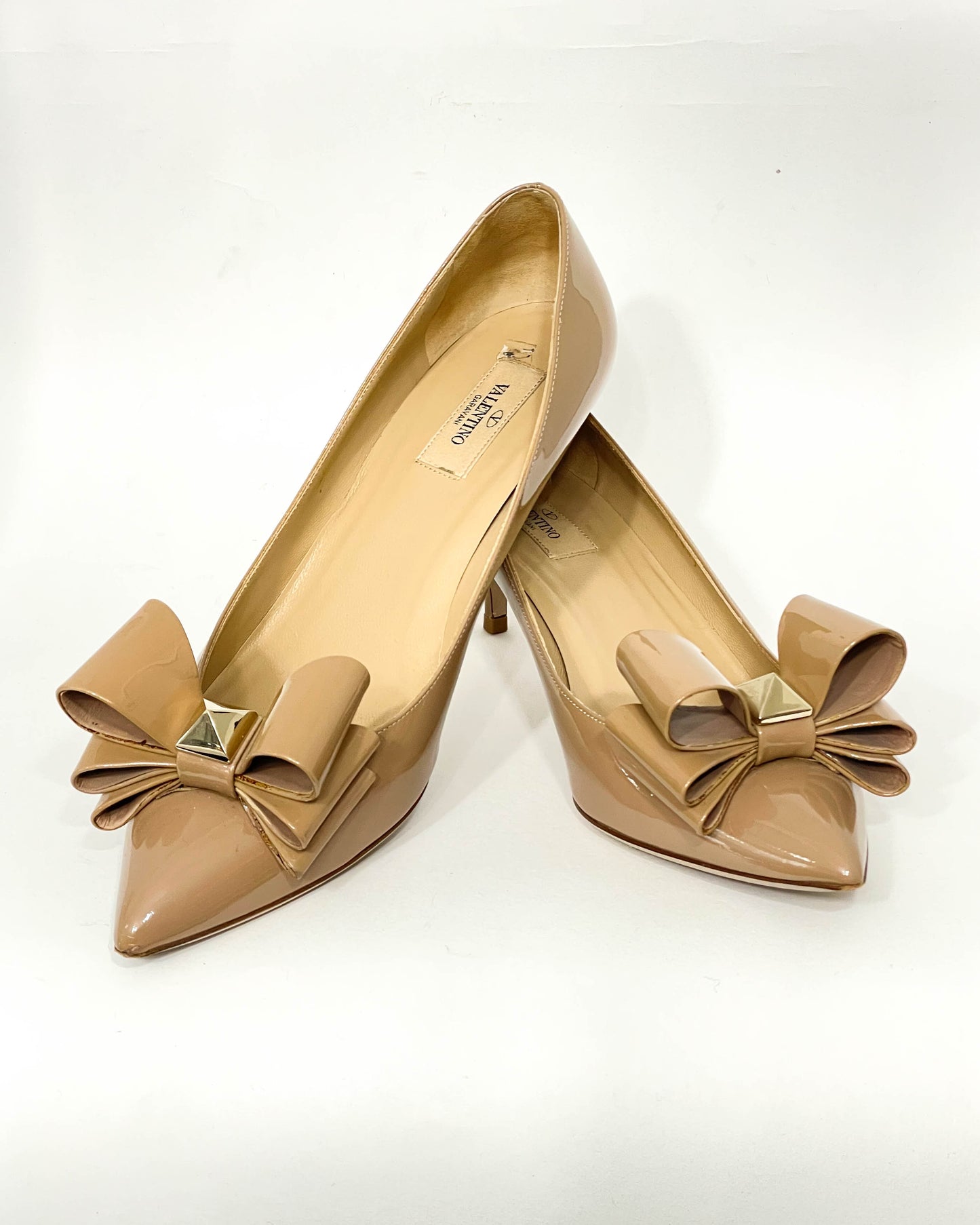 Valentino Bow Rockstud Kitten Heels- Size 40.5