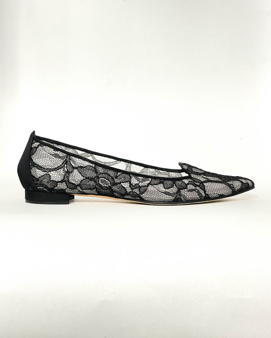 Manolo Blahnik Lace Flats - Size 38.5