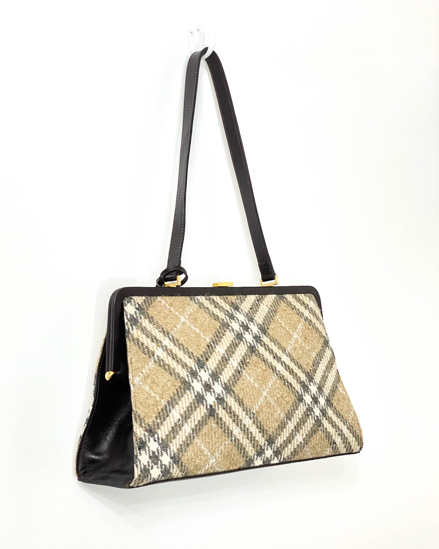 Burberry Tweed Shoulder Bag