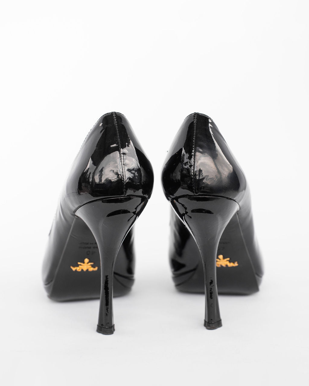 Prada peep 2025 toe pump