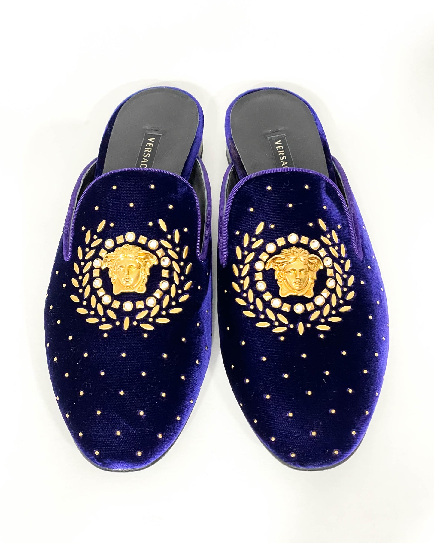 Versace Slip On Velvet Loafers