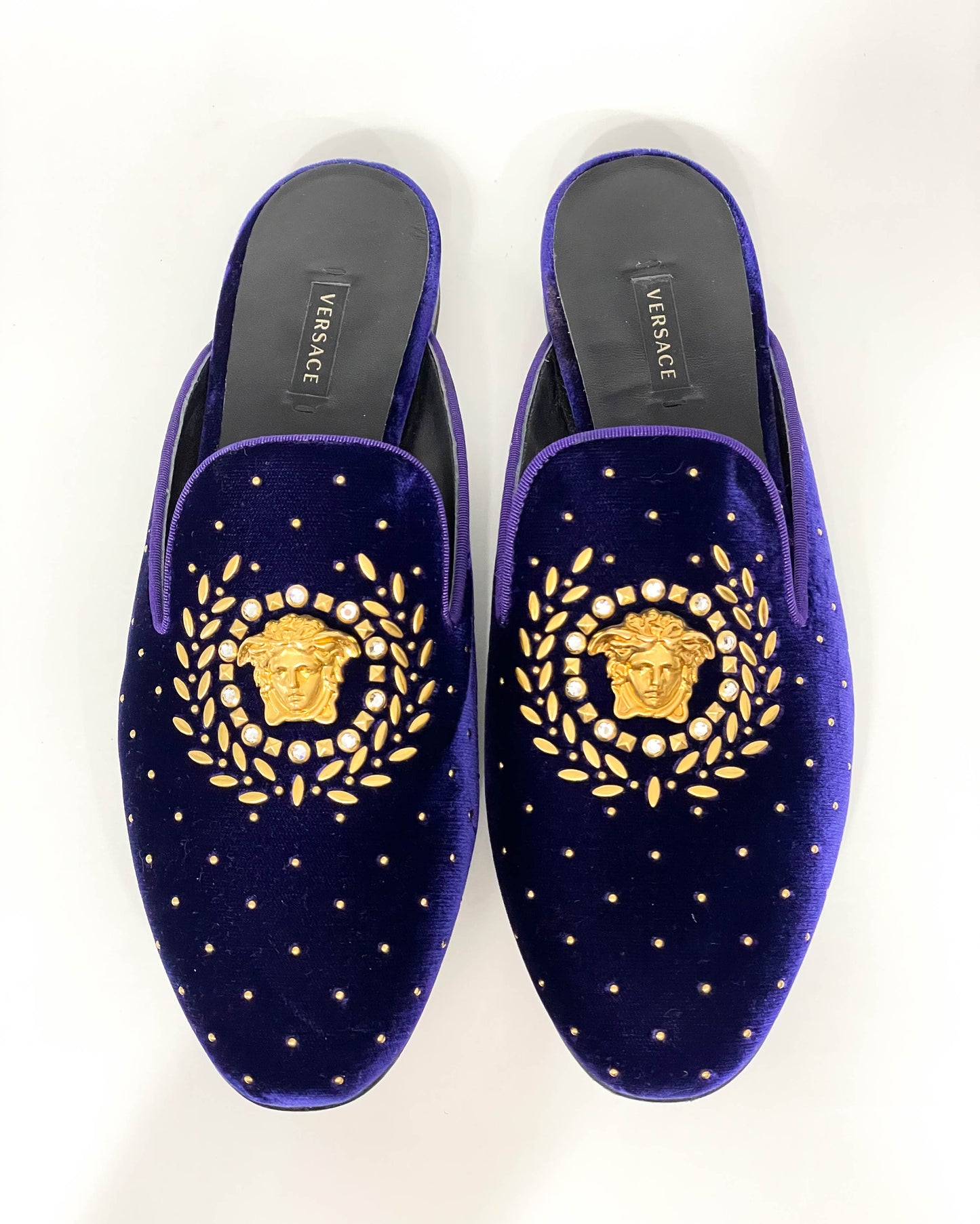 Versace Slip On Velvet Loafers