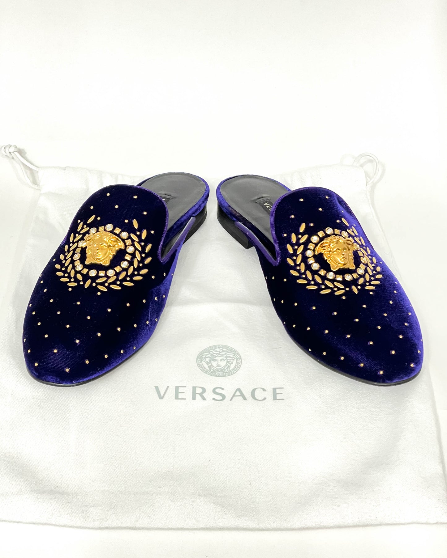 Versace Slip On Velvet Loafers