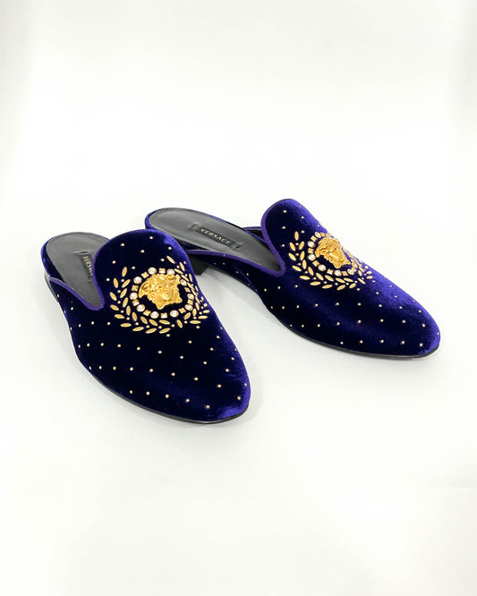 Versace Slip On Velvet Loafers
