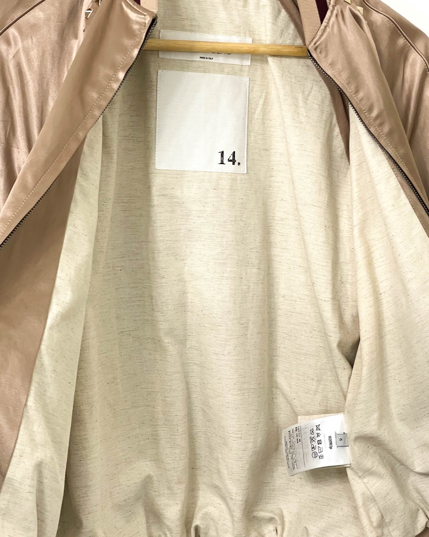 Valentino Rockstud Satin Bomber Jacket- Size 6